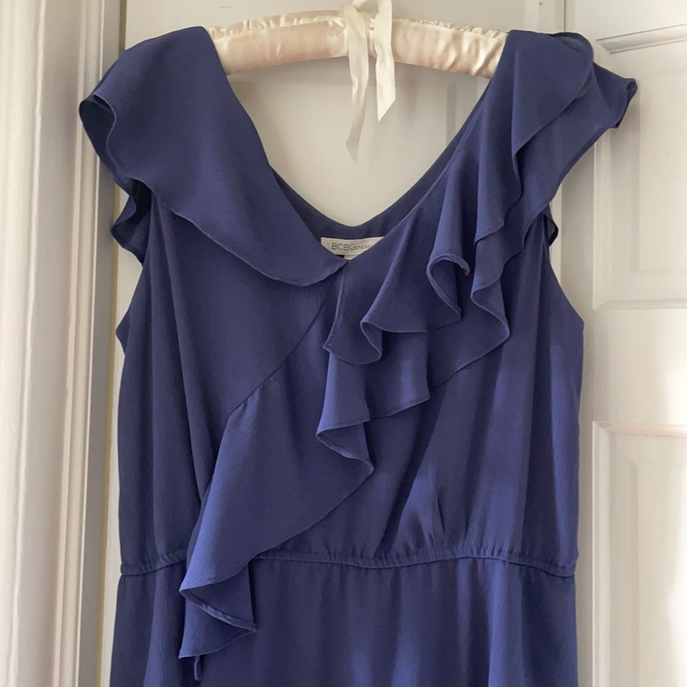 BCBGeneration Navy Ruffle Dress